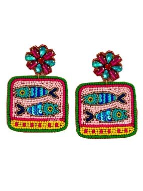 Lily Posh Sardines Earring, Sardine in Tin Can Earring, NEW, Fish Earring